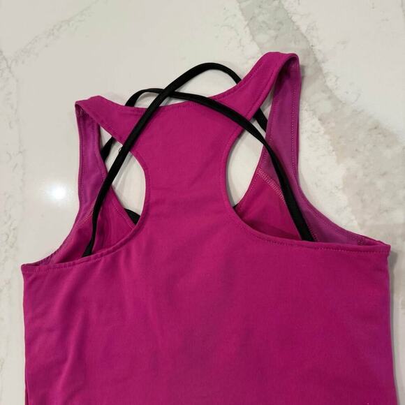 Puma Strappy Racerback Performance Tank Top Women's XS Pink Adjustable Shelf Bra - Picture 5 of 10